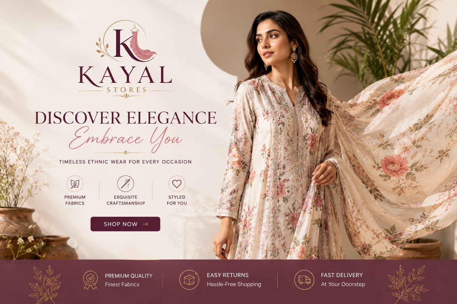 Discover elegance - floral ethnic kurtis and suits with easy returns